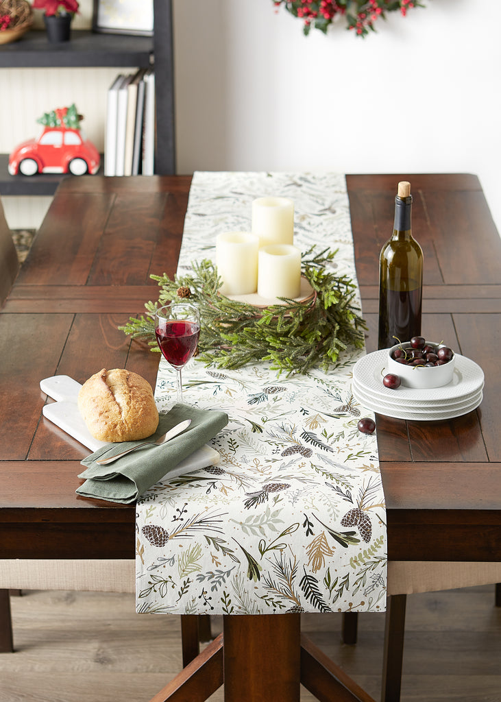 Sparkle Sprigs Printed Table Runner 14X72