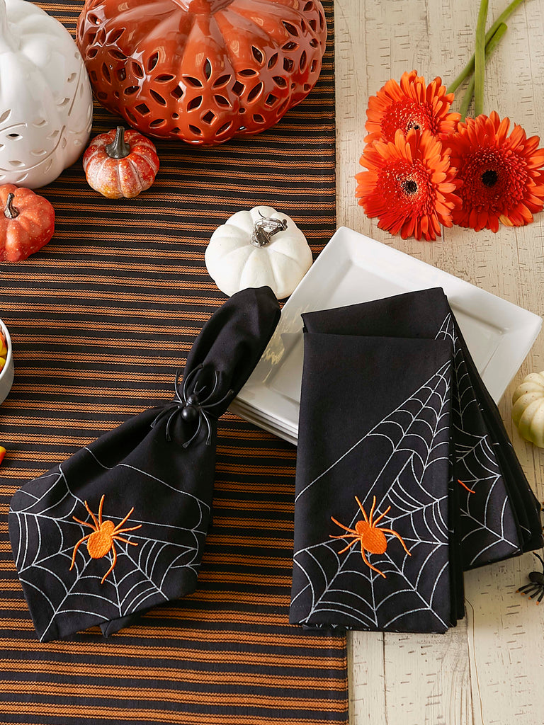 Spooky Spiderweb Embellished Napkin set of 4