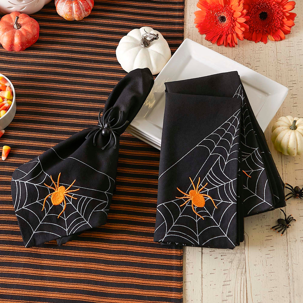 Spooky Spiderweb Embellished Napkin set of 4