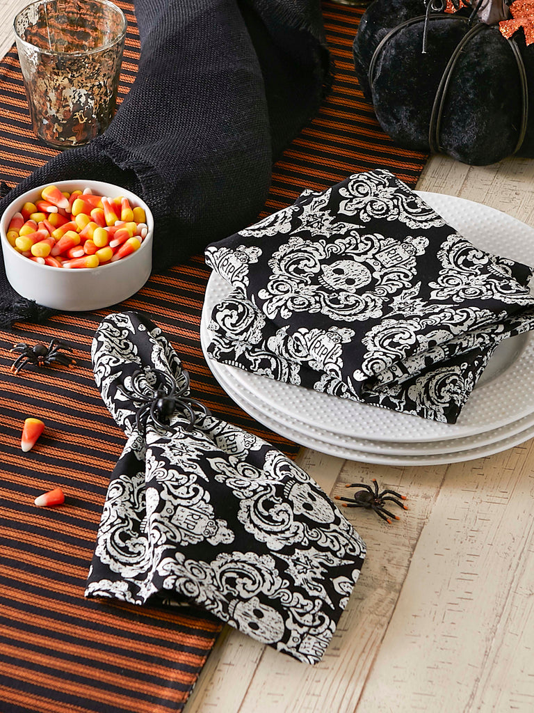 Graveyard Damask Embellished Napkin set of 6