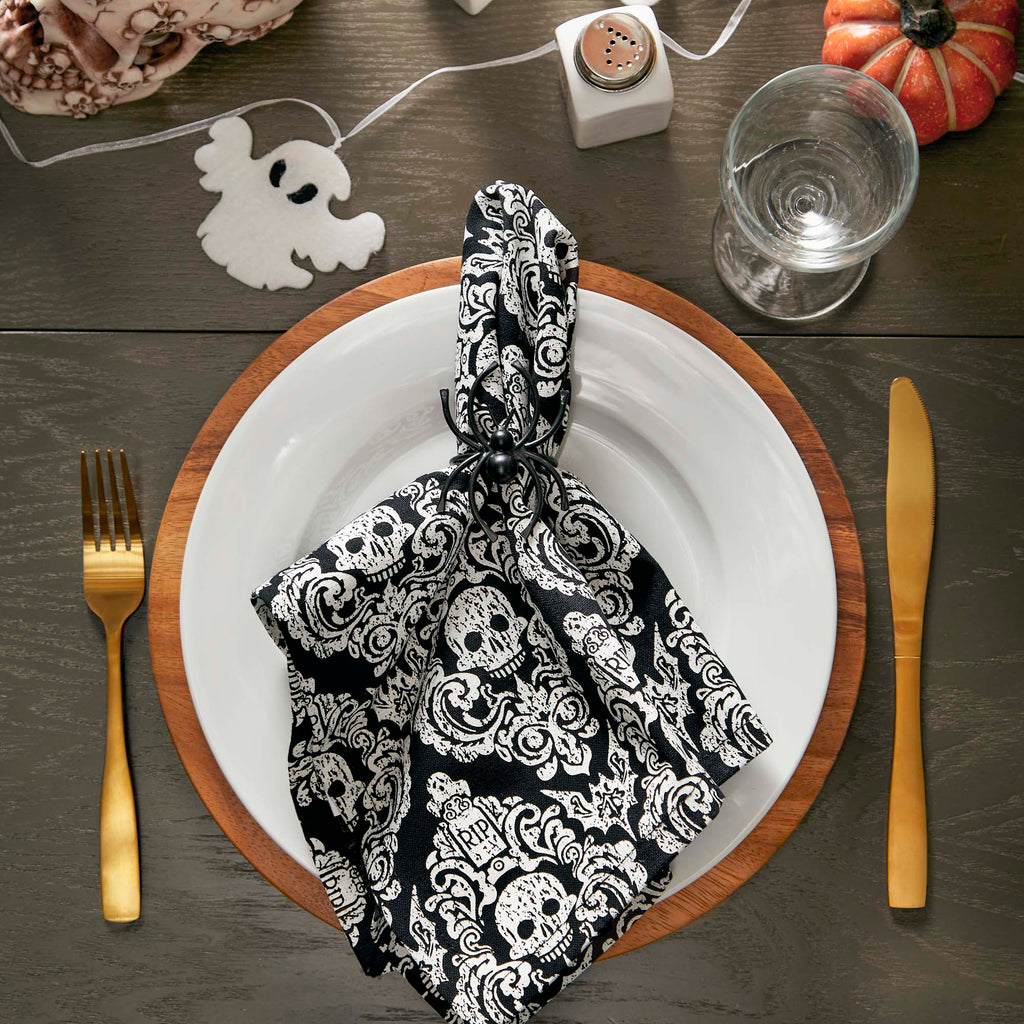 Graveyard Damask Embellished Napkin set of 6