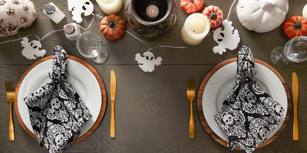 Graveyard Damask Embellished Napkin set of 6