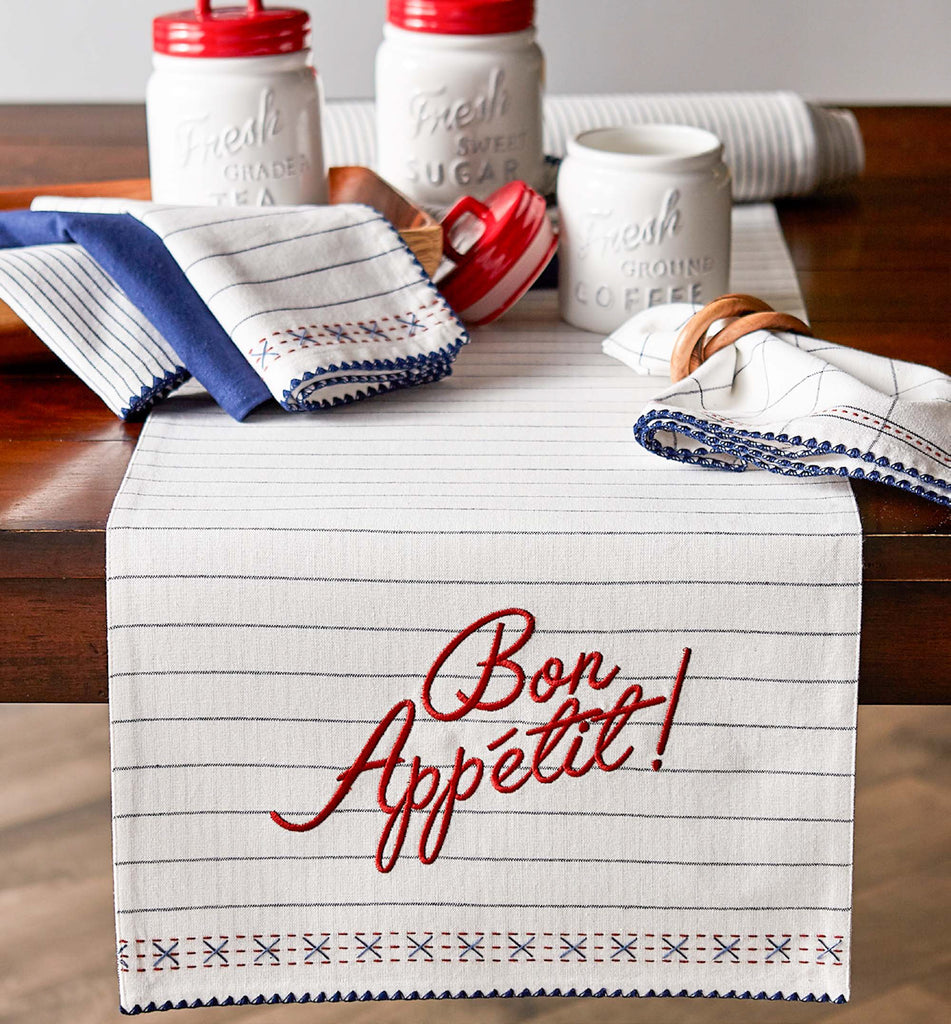 Bon Appetit Embellished Table Runner 14X108