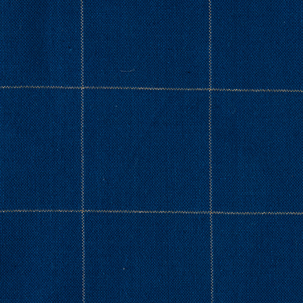 Blue Metallic Windowpane Tablecloth 52x52