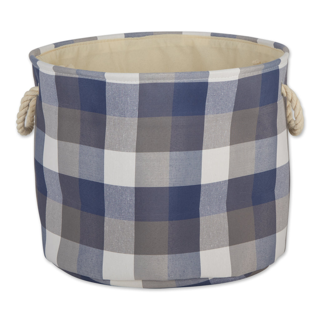 Polyester Bin Tri Color French Blue Round Large 15X16X16