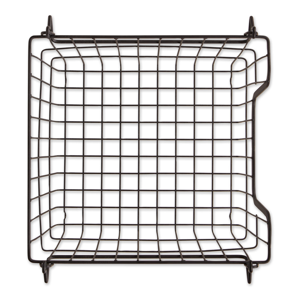 Metal Basket Black Square Medium 11X11X8