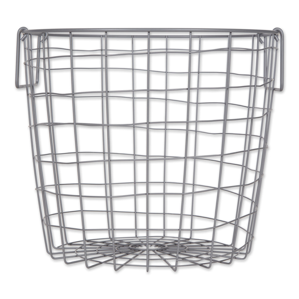 Metal Basket Cool Gray Round Medium 14X14X12