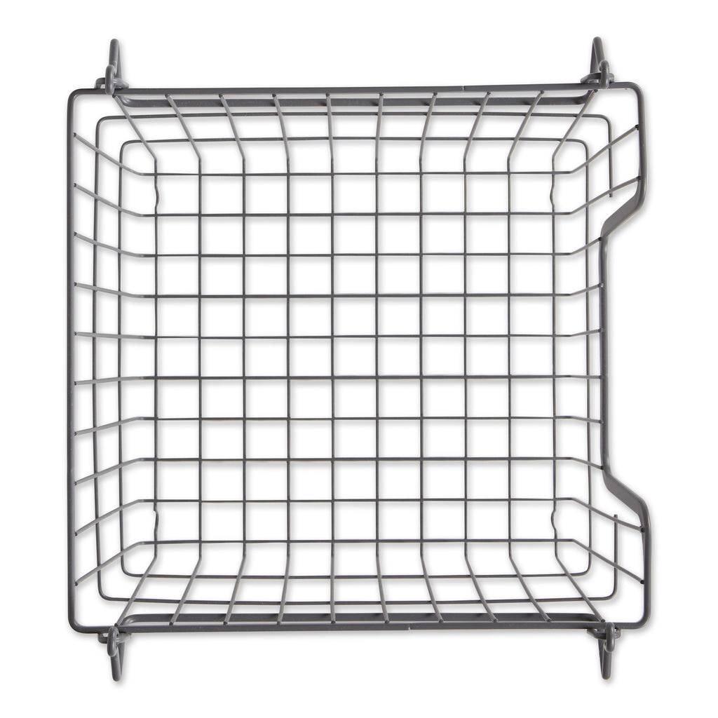 Metal Basket Cool Gray Square Small 11X11X6