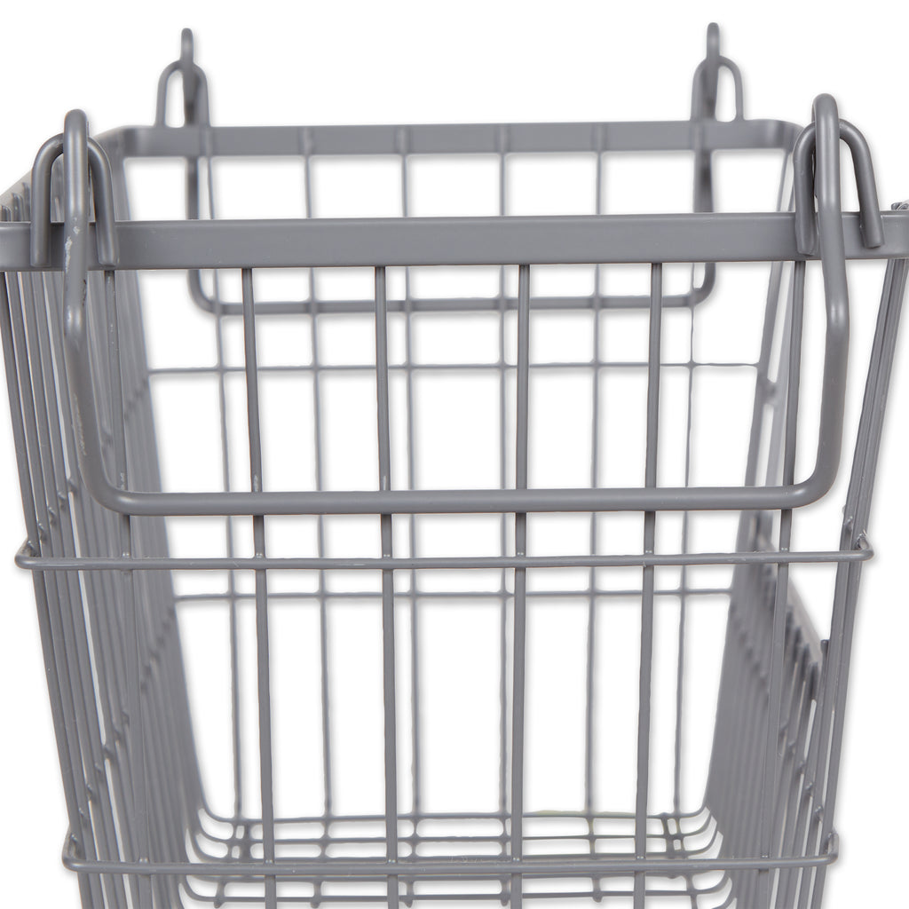 Metal Basket Cool Gray Rectangle Medium 13X11X9