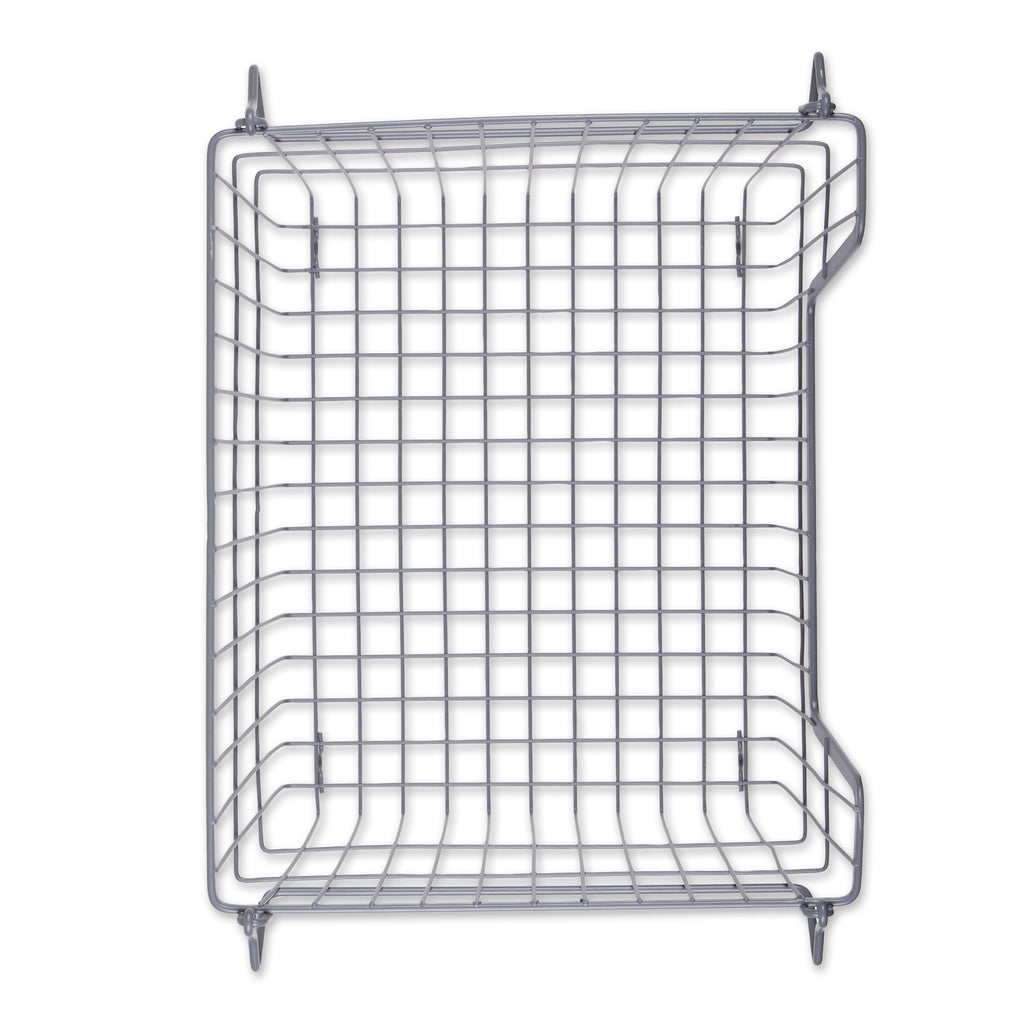 Metal Basket Cool Gray Rectangle Large 13X10X11
