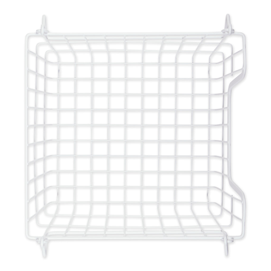 Metal Basket White Square Large 11X11X11