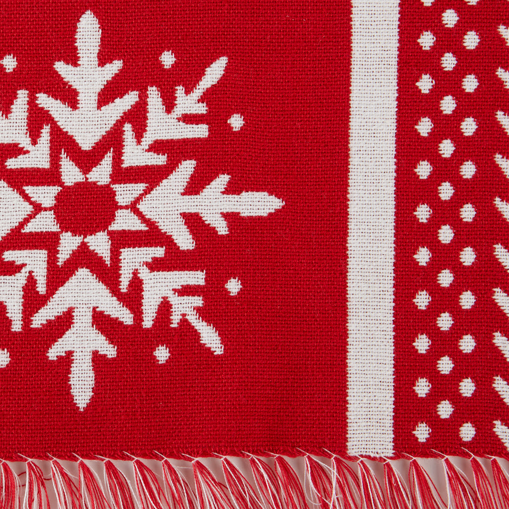 Nordic Snowflake Stripe Jacquard Table Runner 14X72