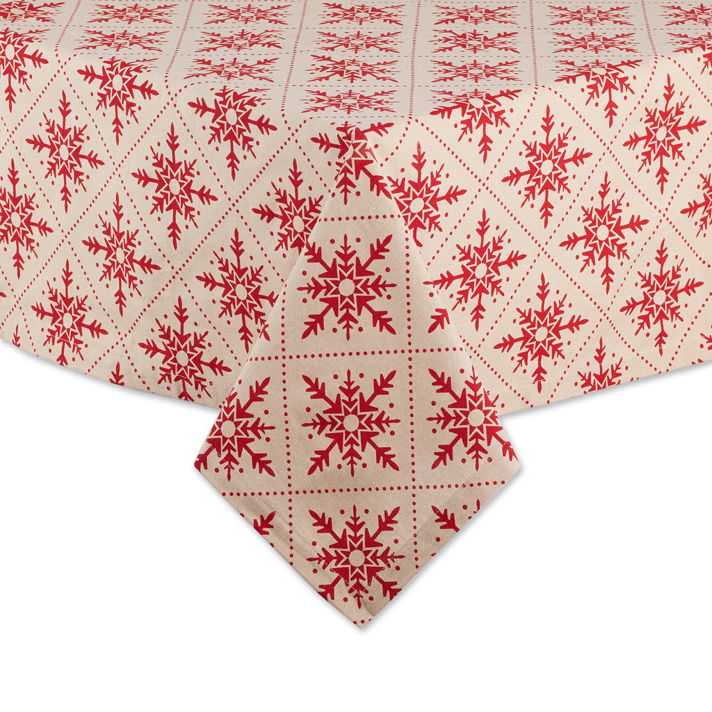 Scandinavian Snowflakes Printed Tablecloth 60X84