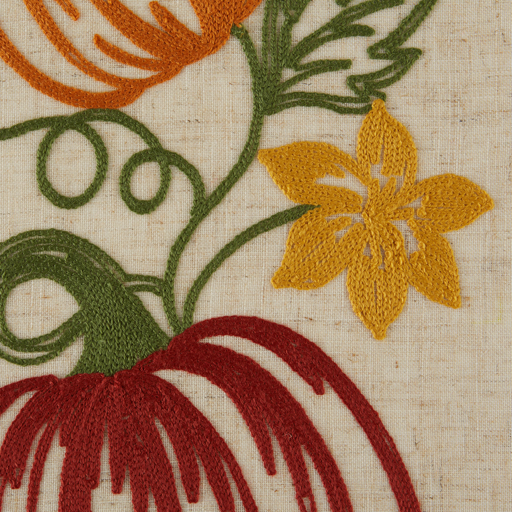 Pumpkin Vine Embroidered Table Runner 14X70