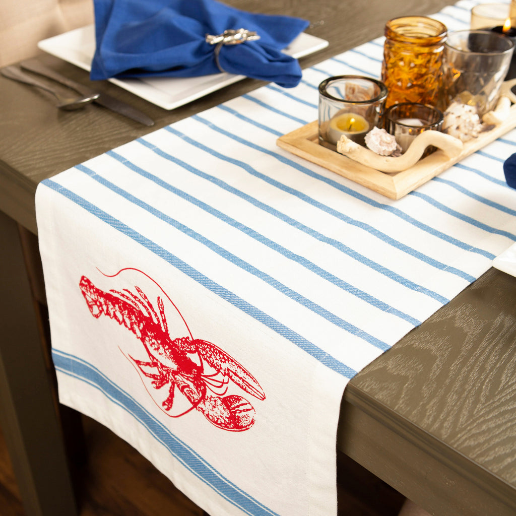 Lobster Stripe Table Runner 14X108