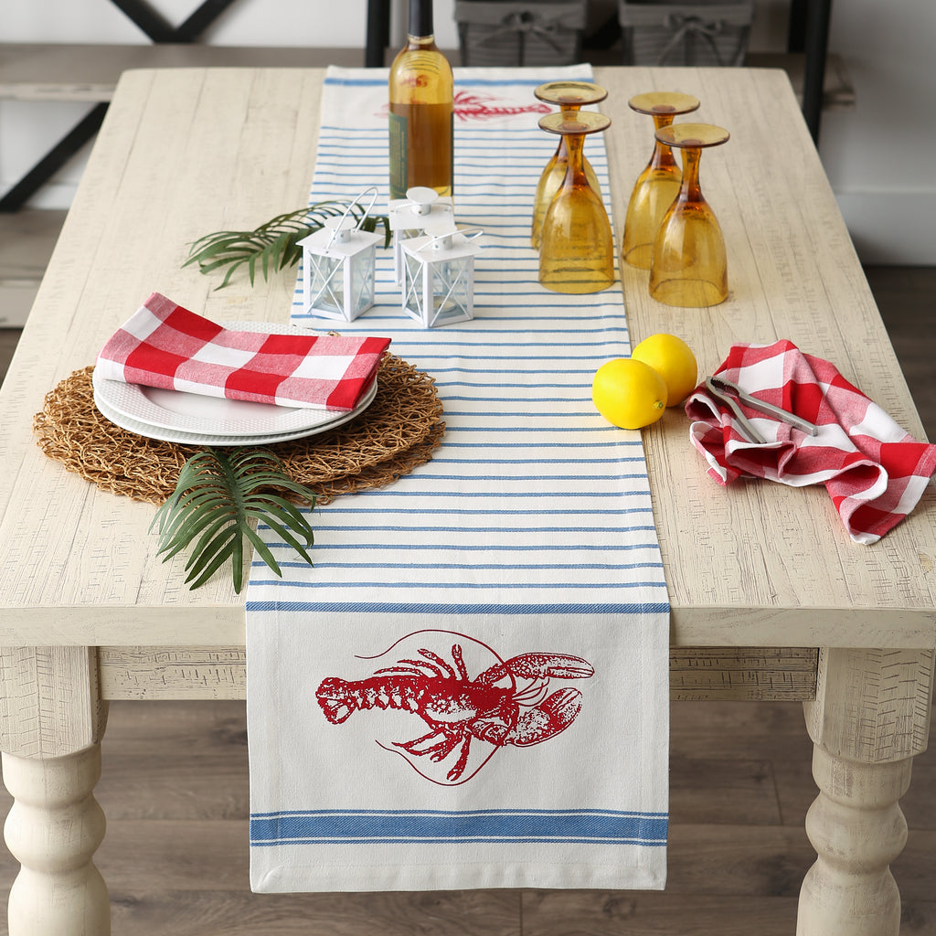 Lobster Stripe Table Runner 14X108