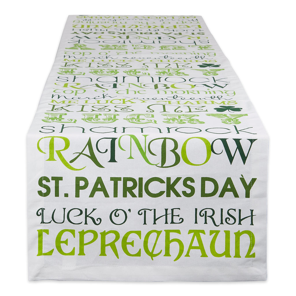 St Patricks Day Print Table Runner 14X108