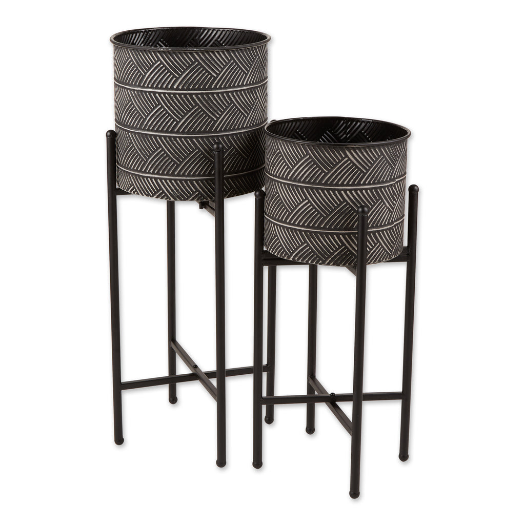 Deco Waves Bucket Plant Stand Set of 2