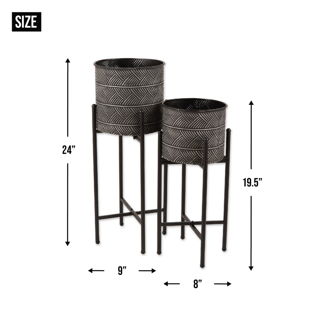 Deco Waves Bucket Plant Stand Set of 2