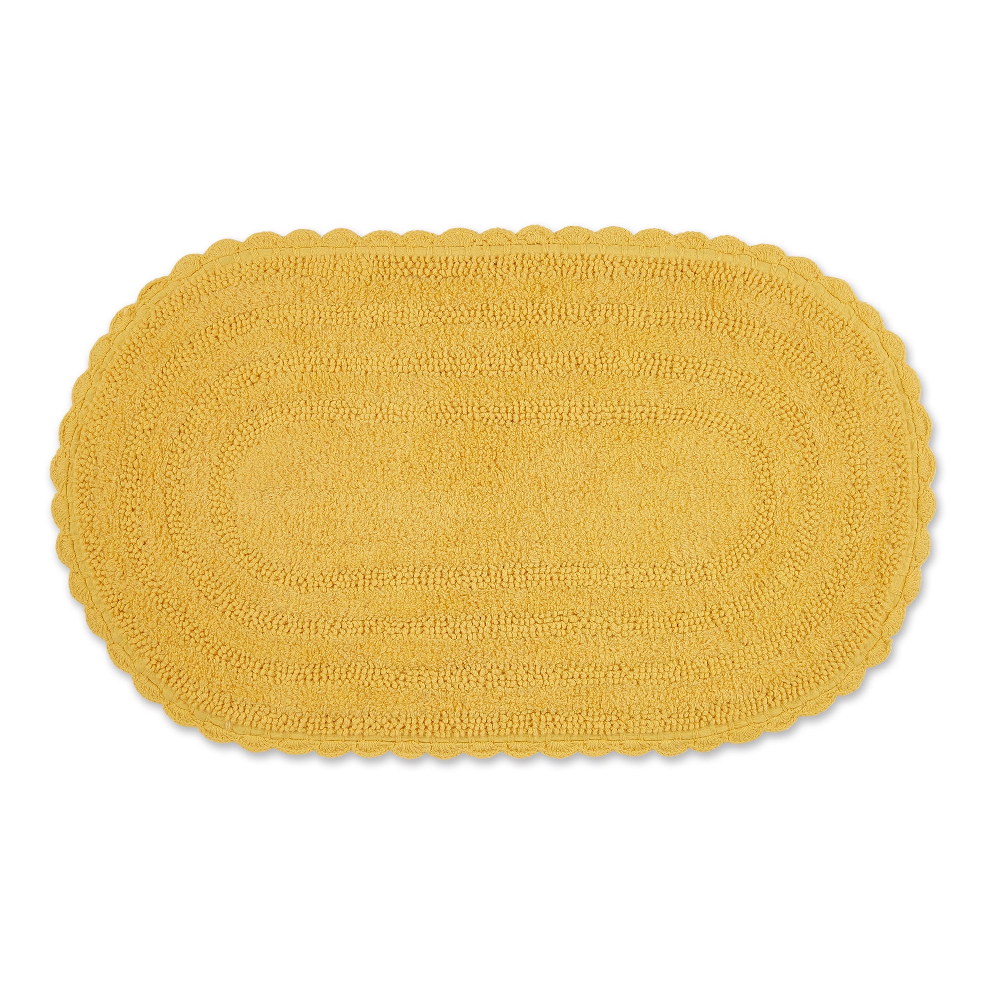 Textured-weave Bath Mat - Mustard yellow - Home All