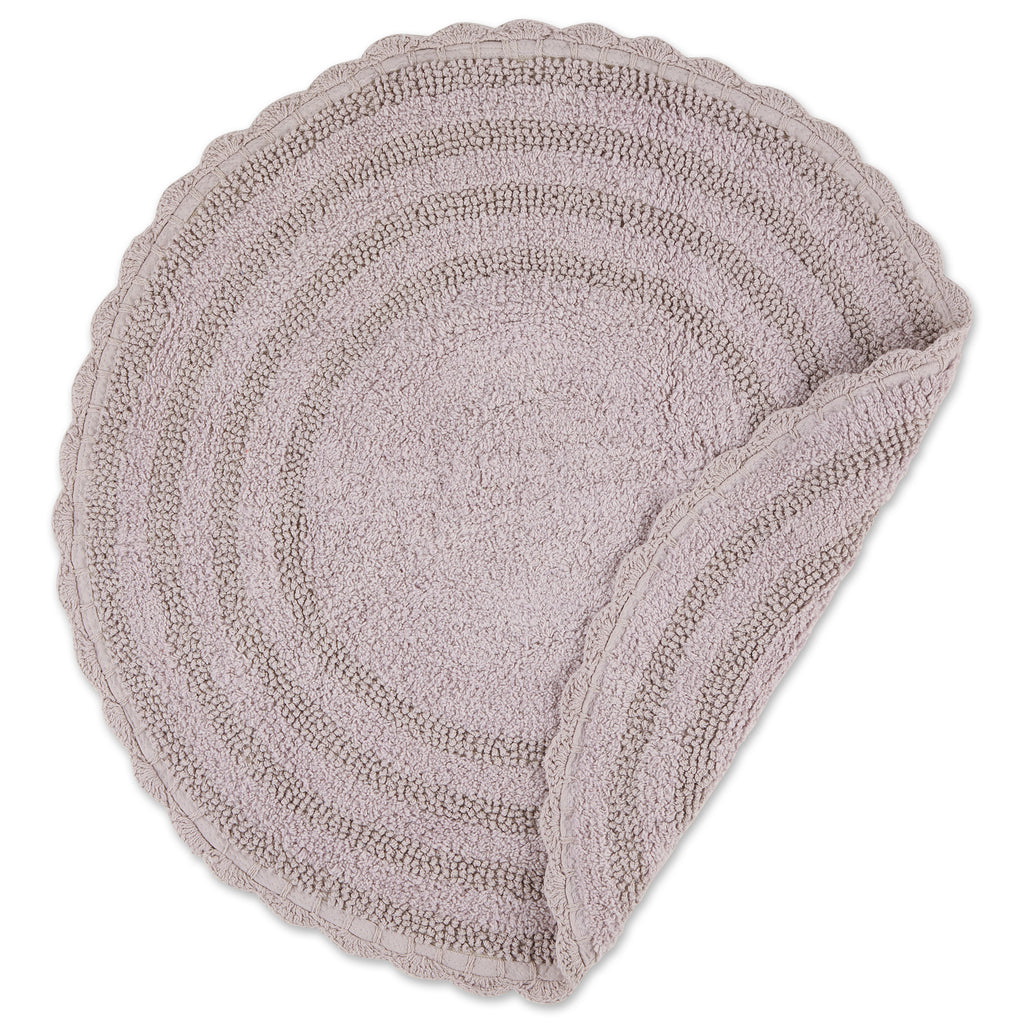 Dusty Lilac Round Crochet Bath Mat