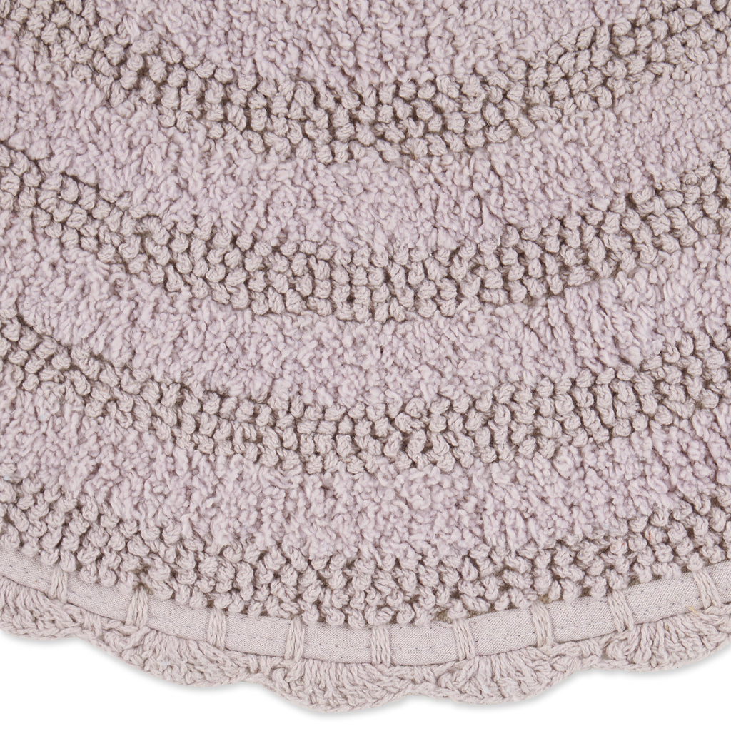 Dusty Lilac Round Crochet Bath Mat