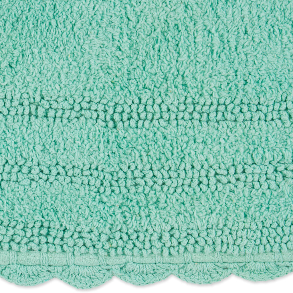 Aqua Large Oval Crochet Bath Mat
