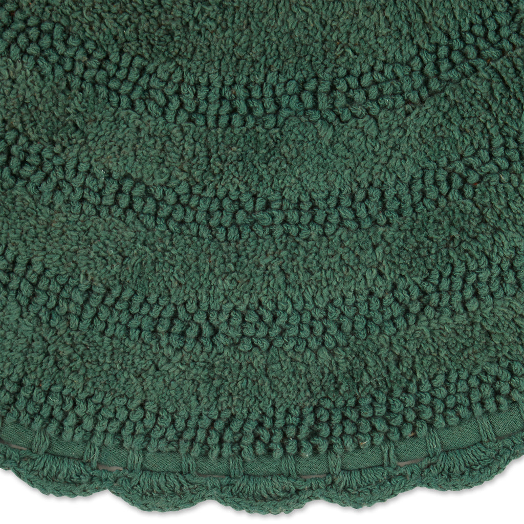 Dark Green Round Crochet Bath Mat