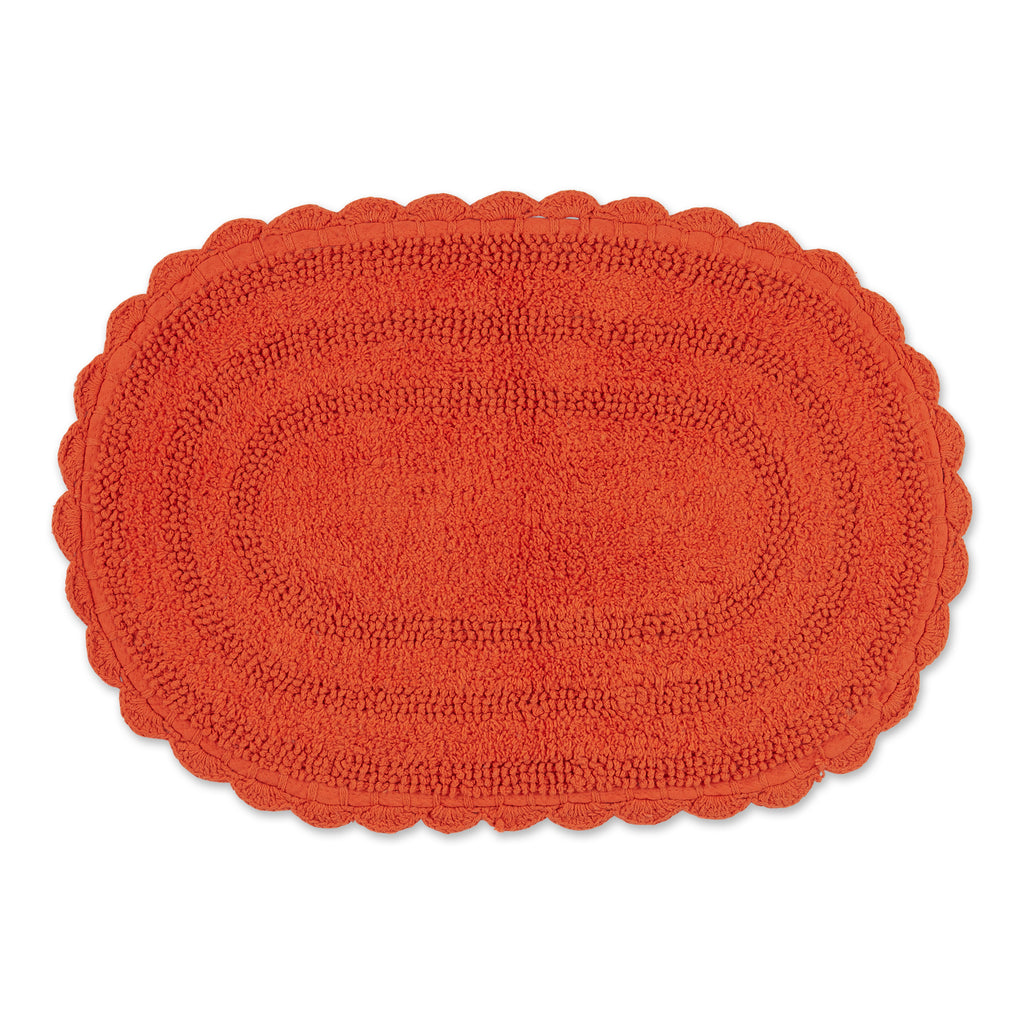 Spice Small Oval Crochet Bath Mat