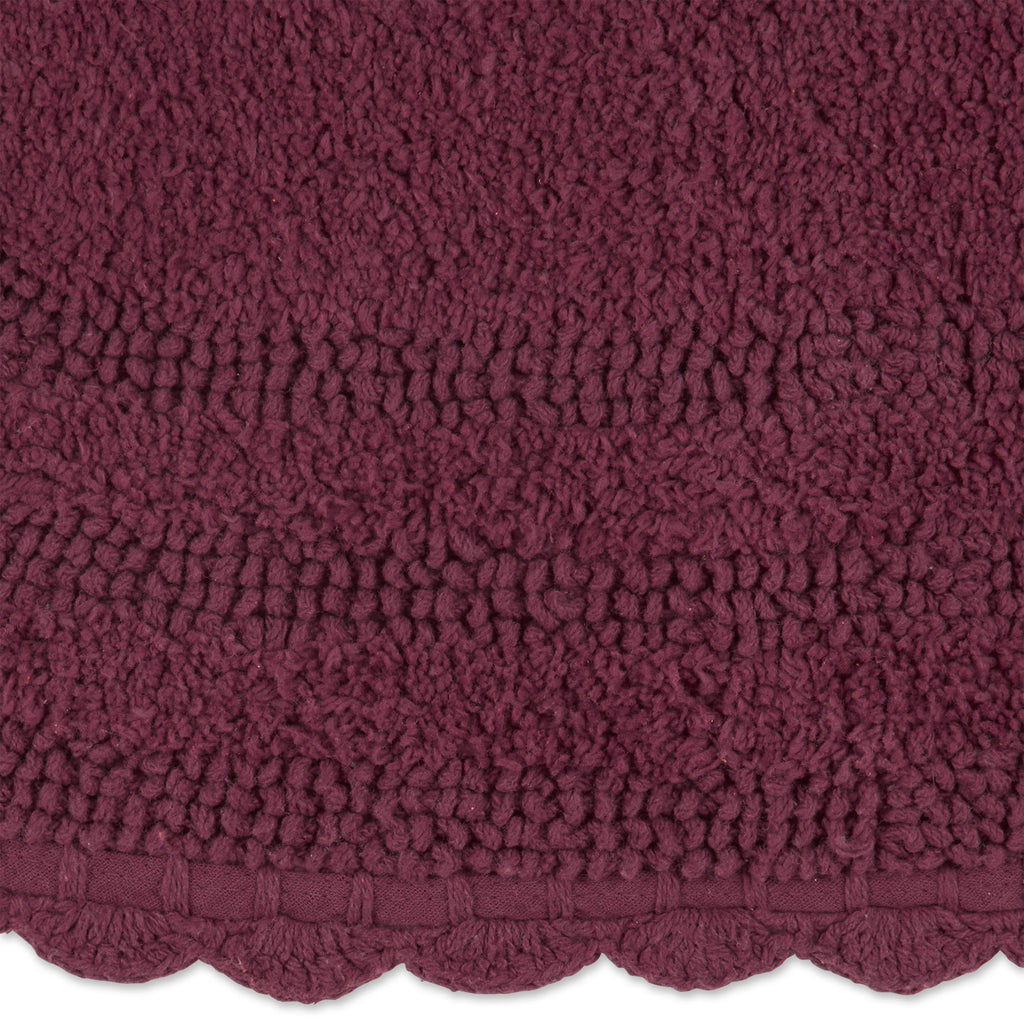 Wine Small Oval Crochet Bath Mat