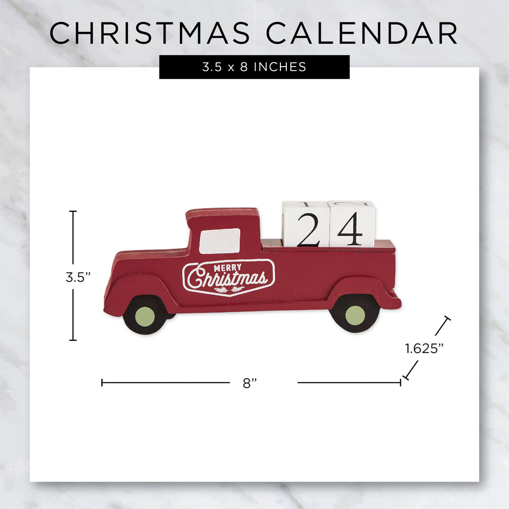 Christmas Tree Truck Tabletop Block Calendar