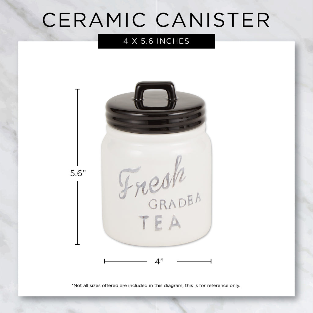 Black Ceramic Jar Canister Set of 3