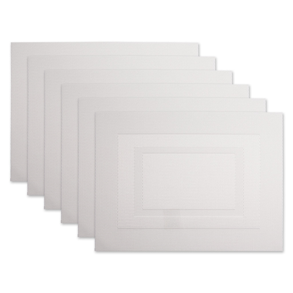White Doubleframe Placemat Set of 6