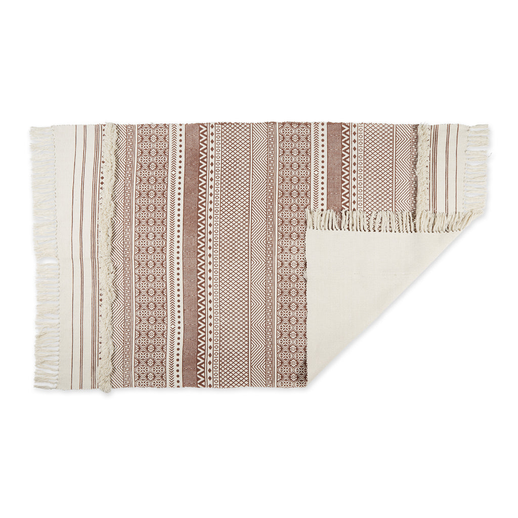 Shabby Chic Textured Fringe Cinnamon 4x6 Ft