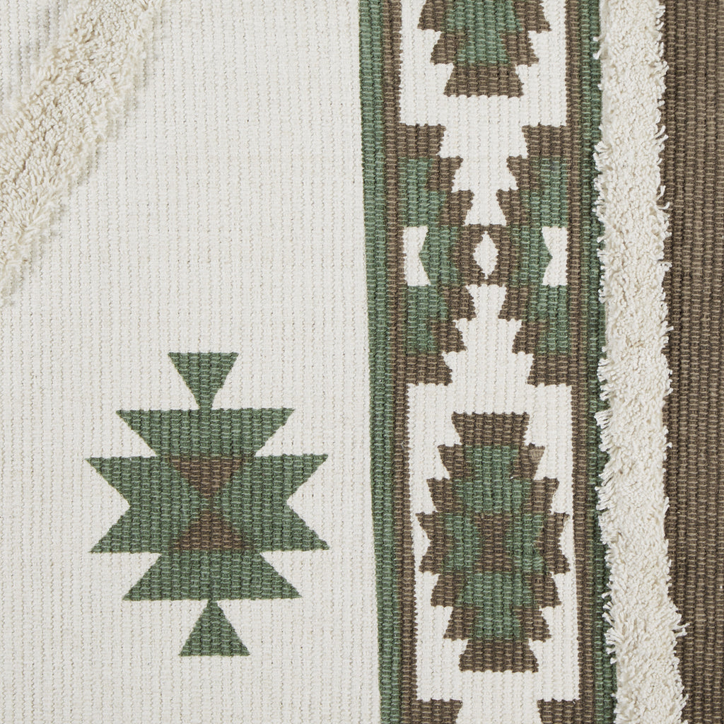 Southwestern Textured Fringe Brown & Green  2x3 Ft