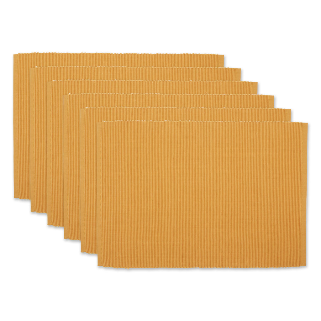 Honey Gold Ribbed Placemat Set of 6