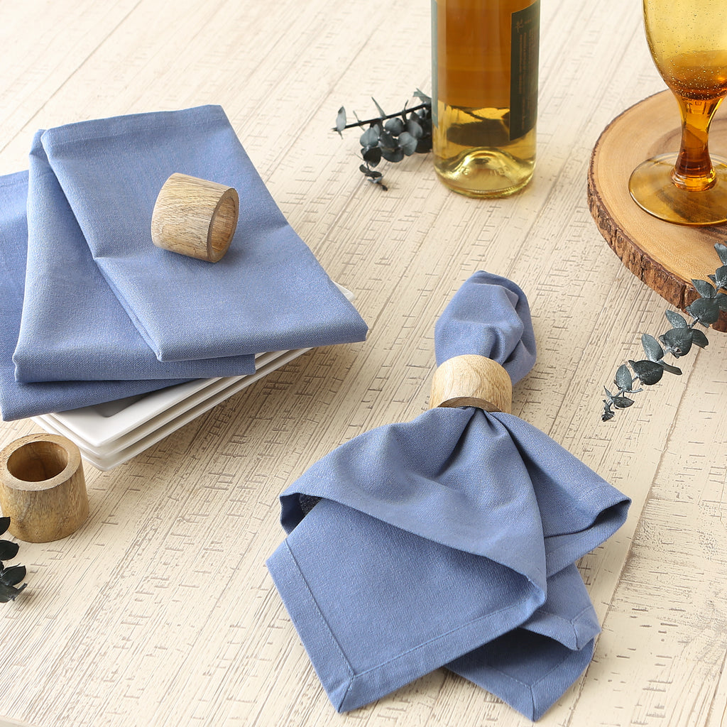 Stonewash Blue Solid Napkin Set of 6