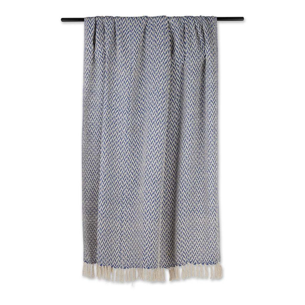 French Blue Zig-Zag Throw