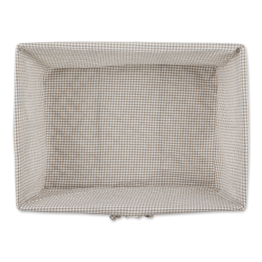 Rustic Bronze Chicken Wire Stone & White Gingham Check Liner Basket Set of 3
