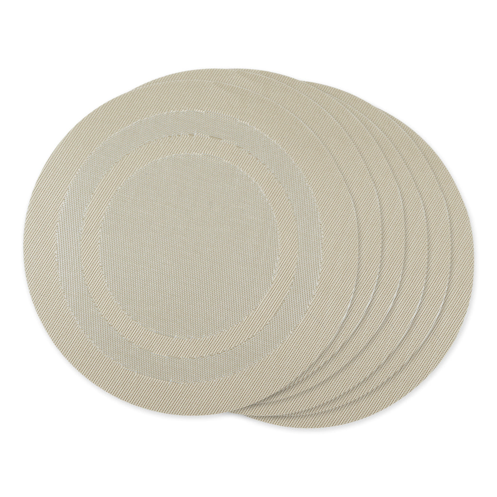 Champagne Round Pvc Doubleframe Placemat Set of 6