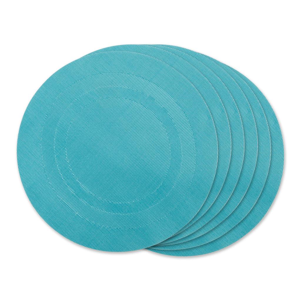 Teal Round Doubleframe Placemat Set of 6