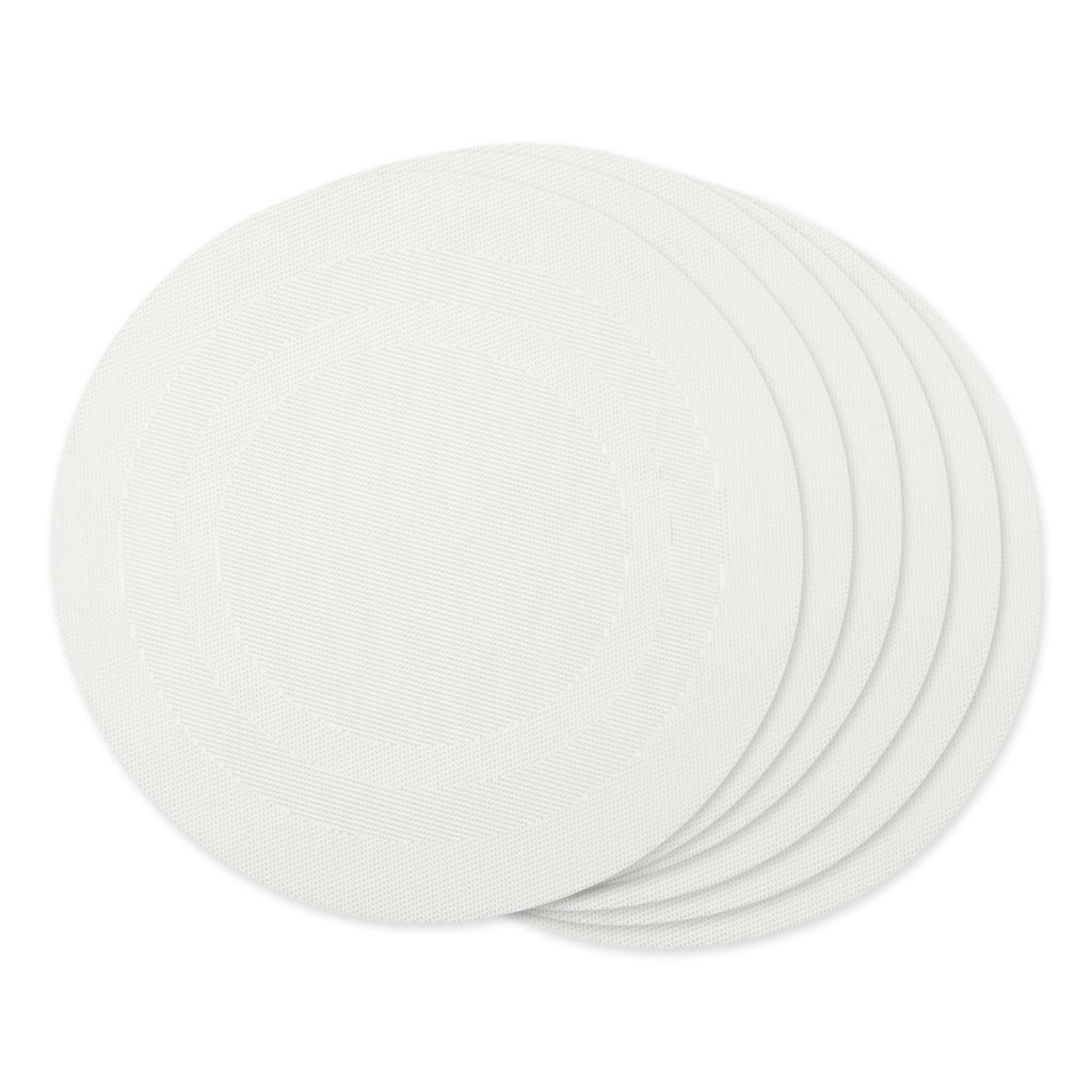 White Round Doubleframe Placemat Set of 6