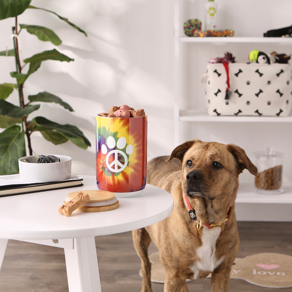 Peace Paw  Ceramic Treat Canister