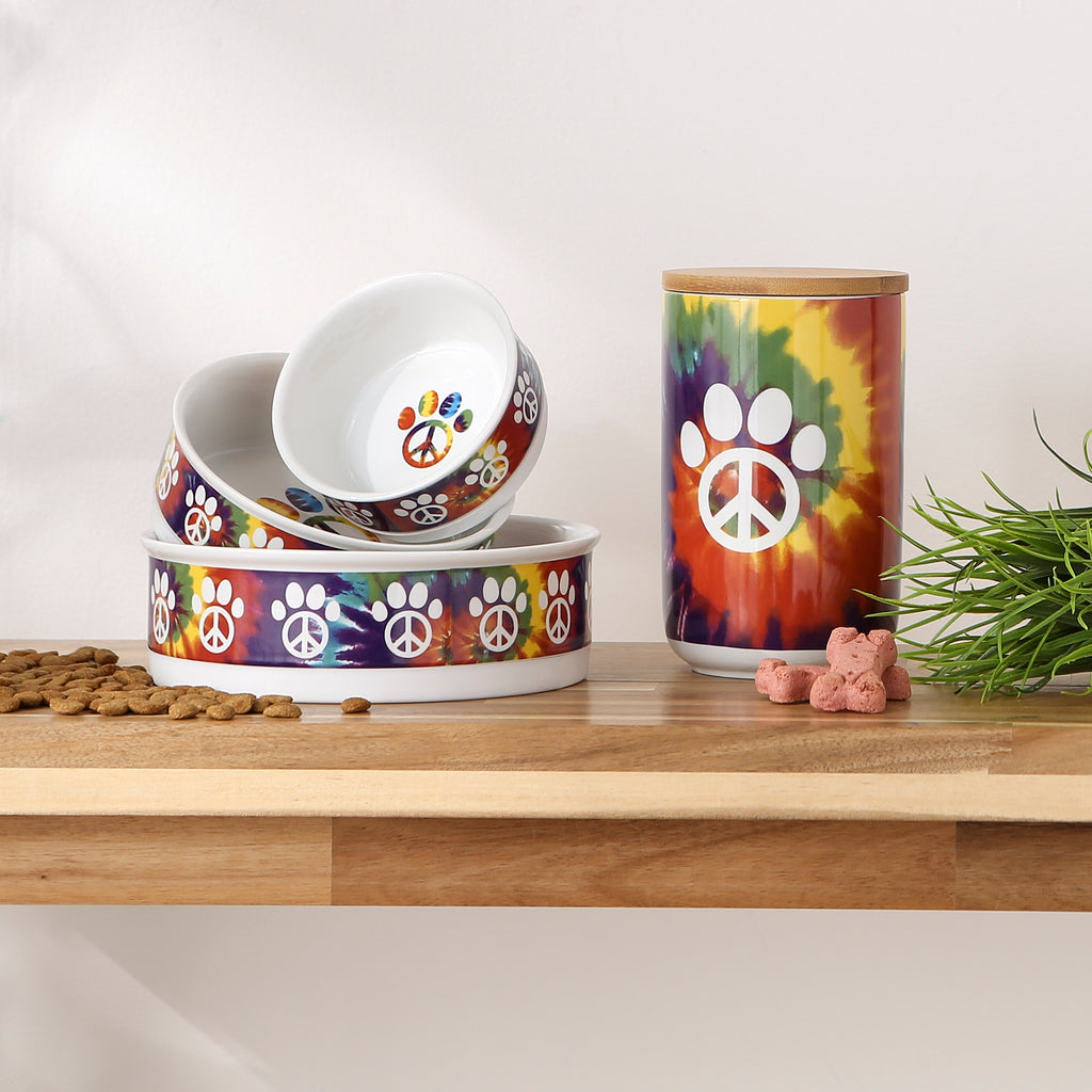 Peace Paw  Ceramic Treat Canister