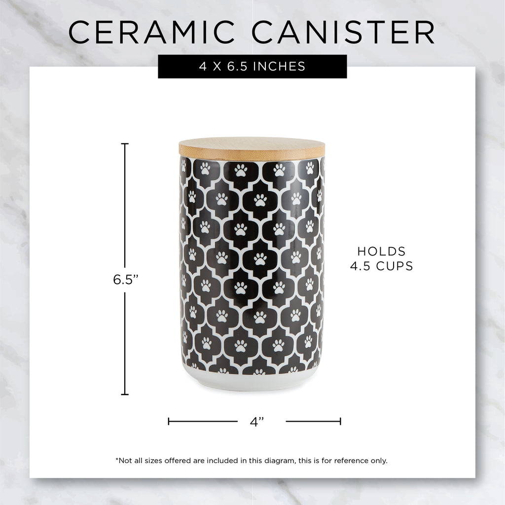 Rose Trellis Paw Ceramic Treat Canister