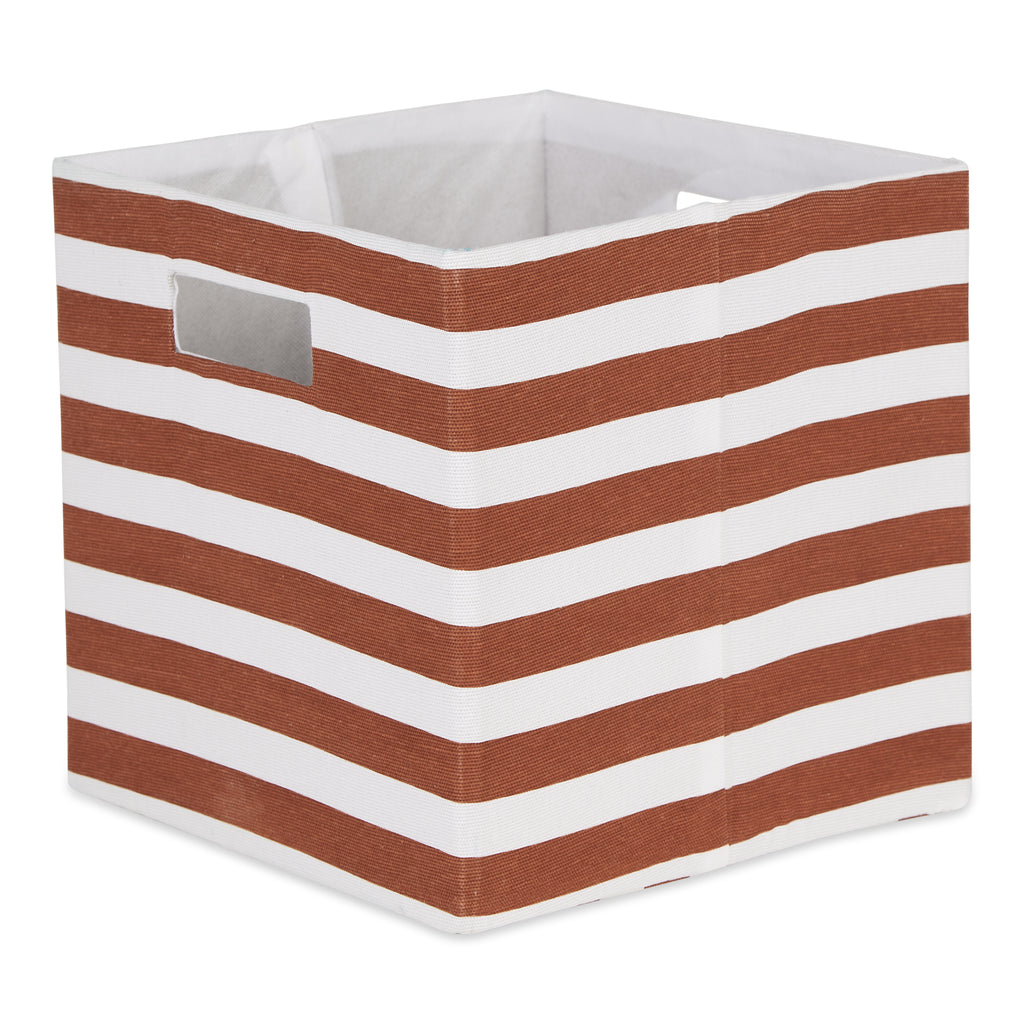 Polyester Cube Stripe Cinnamon Square 13X13X13