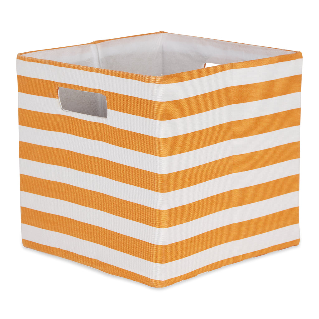 Polyester Cube Stripe Pumpkin Spice Square 13X13X13