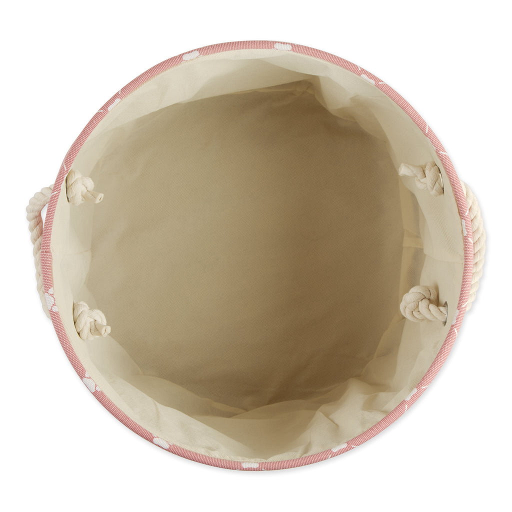 Polyester Pet Bin Trellis Paw Rose Round Large 15X18X18