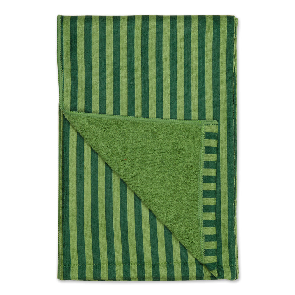 Hunter Green Stripe Embroidered Paw Pet Towel