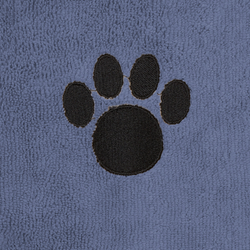 Stonewash Blue Embroidered Paw X-Small Pet Robe